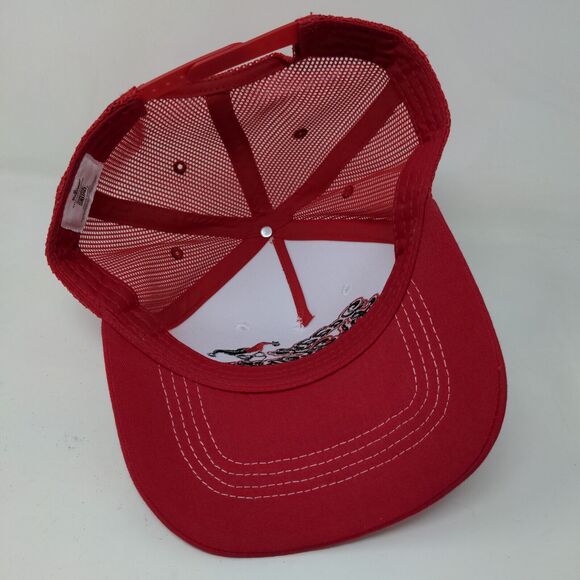 Six Flags Men's Suicide Squad Mesh Back Snapback Hat Red White Harley Quinn - Picture 10 of 13